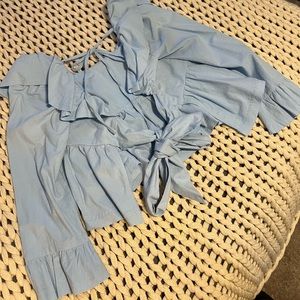 Free people open back blouse